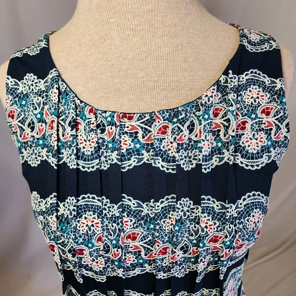 NWT Perceptions tank dress blue floral 10p sheath - Picture 11 of 14